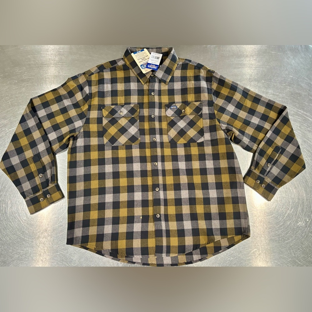 Men’s SmithsWorkwear Long Sleeve 2 Pocket Flannel Shirt With Pen-Slot Warm Olive